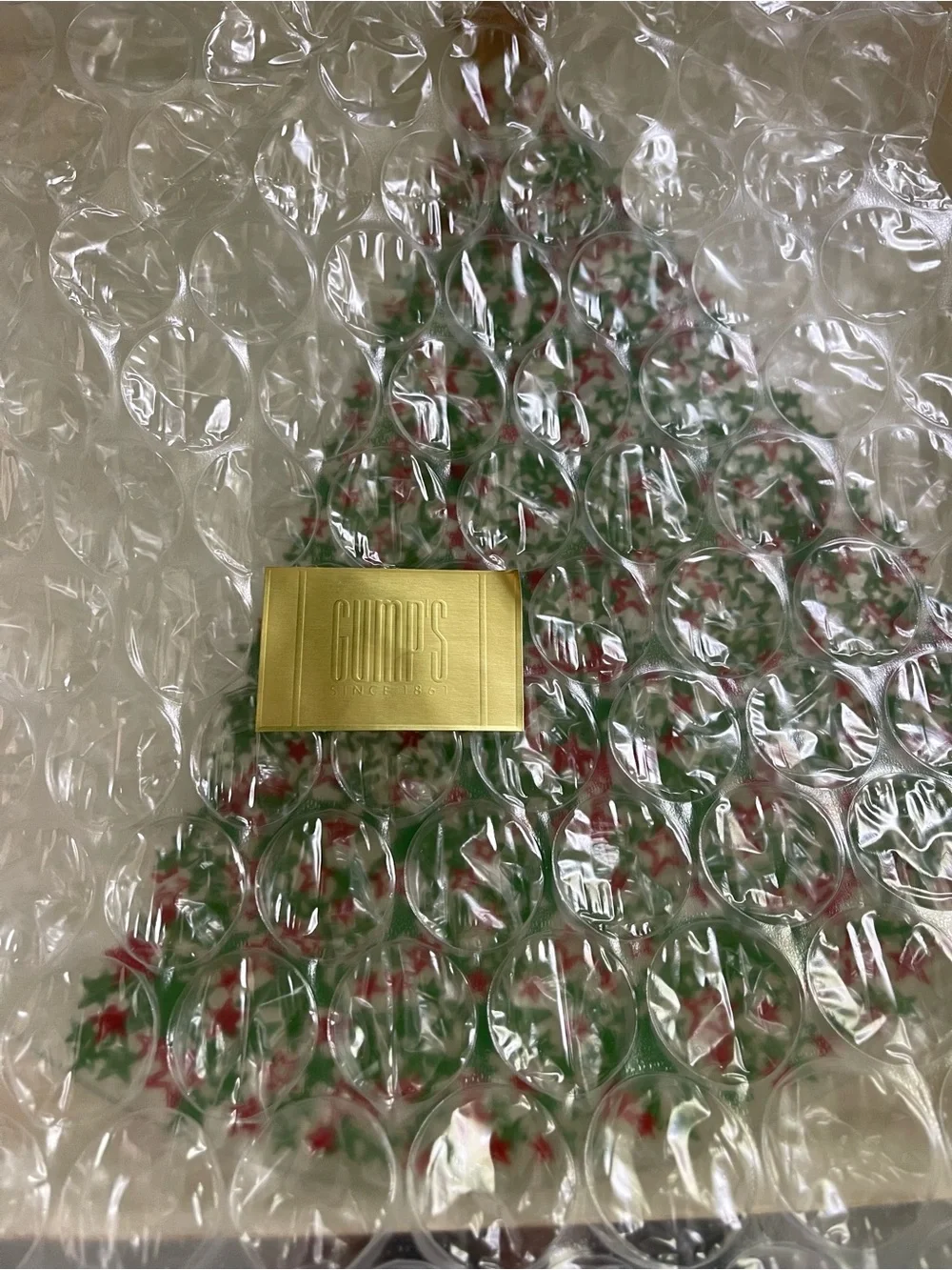 Gumps holiday Tree Glas Confetti Plate - Green & Red